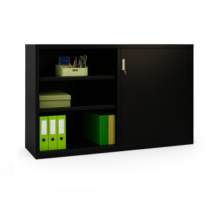 Steelco AEIR Sliding Door Storage Cabinet_Black Satin