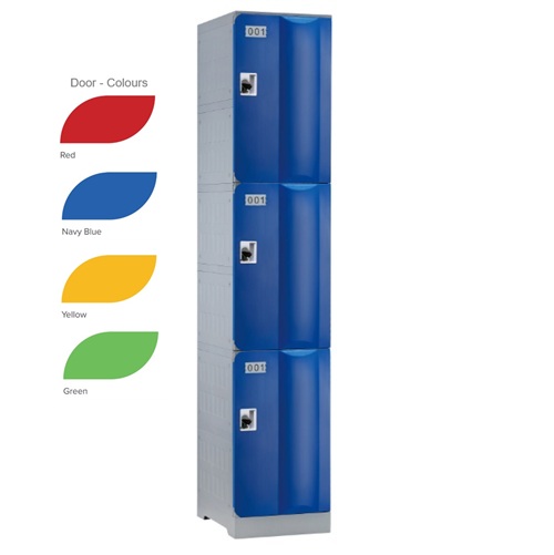 Steelco ABS GEN2 Full Height Plastic Locker 3 Door 1950H