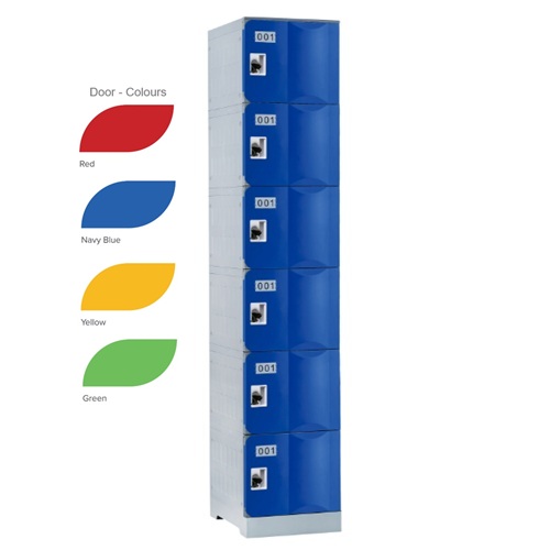 Steelco ABS GEN2 Full Height Plastic Locker 6 Door 1950H